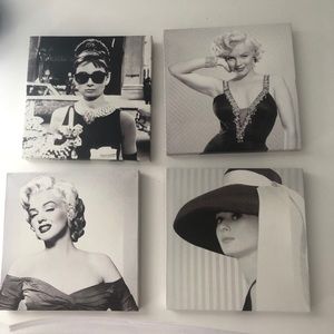 Marilyn Monroe and Audrey Hepburn wall canvas art